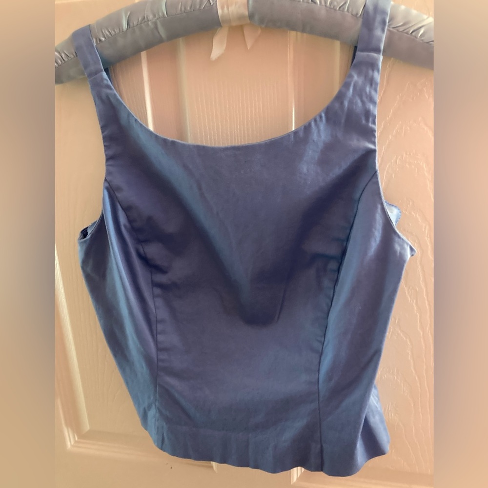 Ann Taylor Loft Stretch Tank Cotton Lycra Size 4P Periwinkle/Cornflower Blue